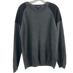 Hook & Echo Gray Knit Merino Wool Blend Pullover Sweater Men’s Large Preowned